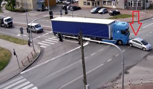 Kierowca tira robił co chciał z tym samochodem osobowym. A później odjechał