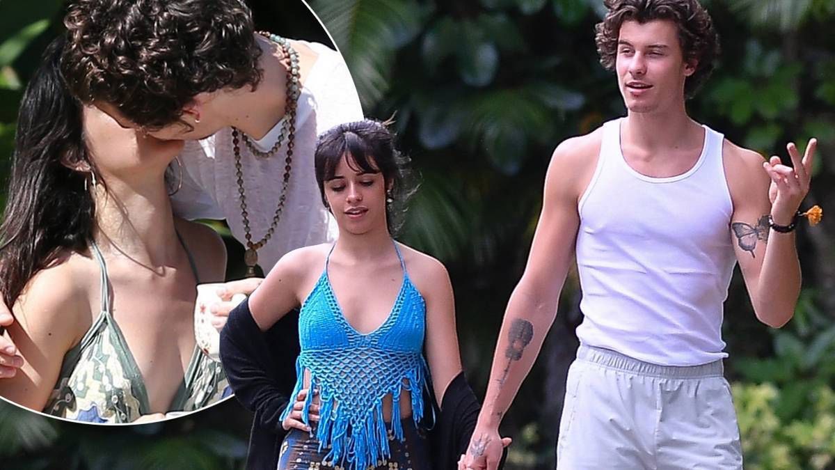 Camila Cabello i Shawn Mendes całują się podczas spaceru po ogrodzie. Jest też coś z domowego zacisza.