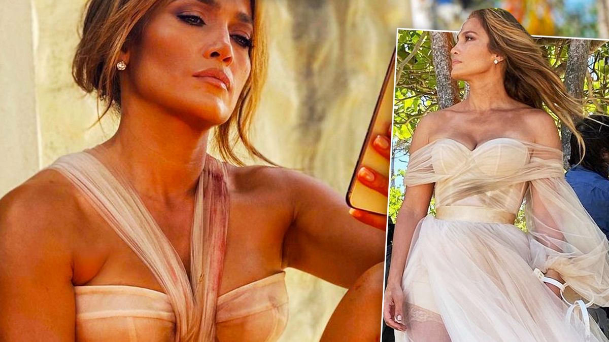 Jennifer Lopez pokazała się w zjawiskowej sukni ślubnej. Tylko co to za buty?! Nie wszystkim spodobał się ten wybór