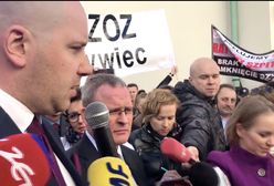 Protest dyrektorów szpitali przed Ministerstwem Zdrowia