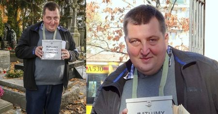 Adam Kraśko zbierał pieniądze na Powązkach! (ZDJĘCIA)