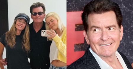 Charlie Sheen pozuje u boku 20-letniej córki i Denise Richards. Przed laty miał zakaz zbliżania się do byłej żony (FOTO)