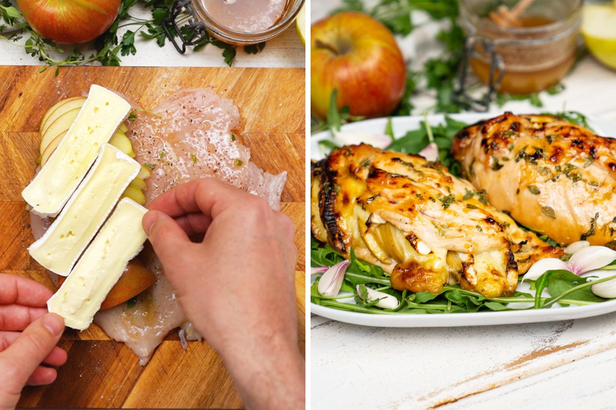 Roasted chicken redefined: A fresh take with apples and Brie