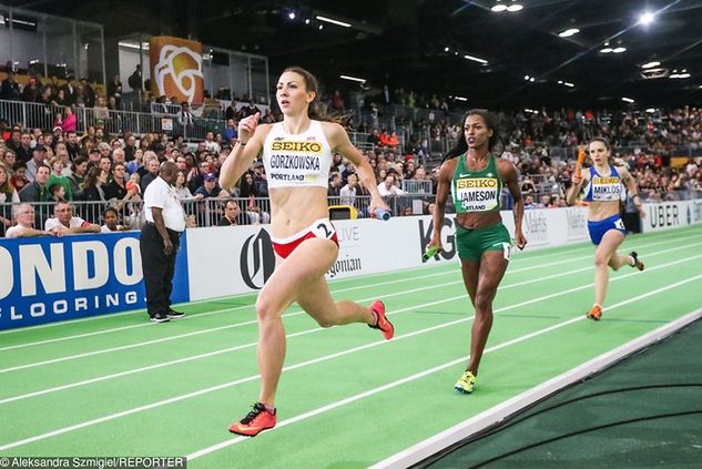 Magdalena Gorzkowska podczas biegu po srebrny medal Halowych MŚ w Portland w 2016 r. Fot. Aleksandra Szmigiel-Wiśniewska/Reporter/Newspix.pl