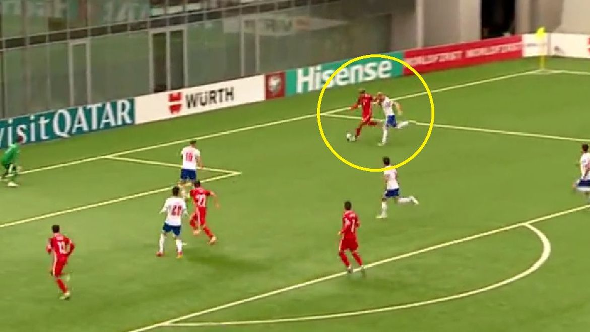 Twitter / Polsat Sport / akcja bramkowa Mołdawii