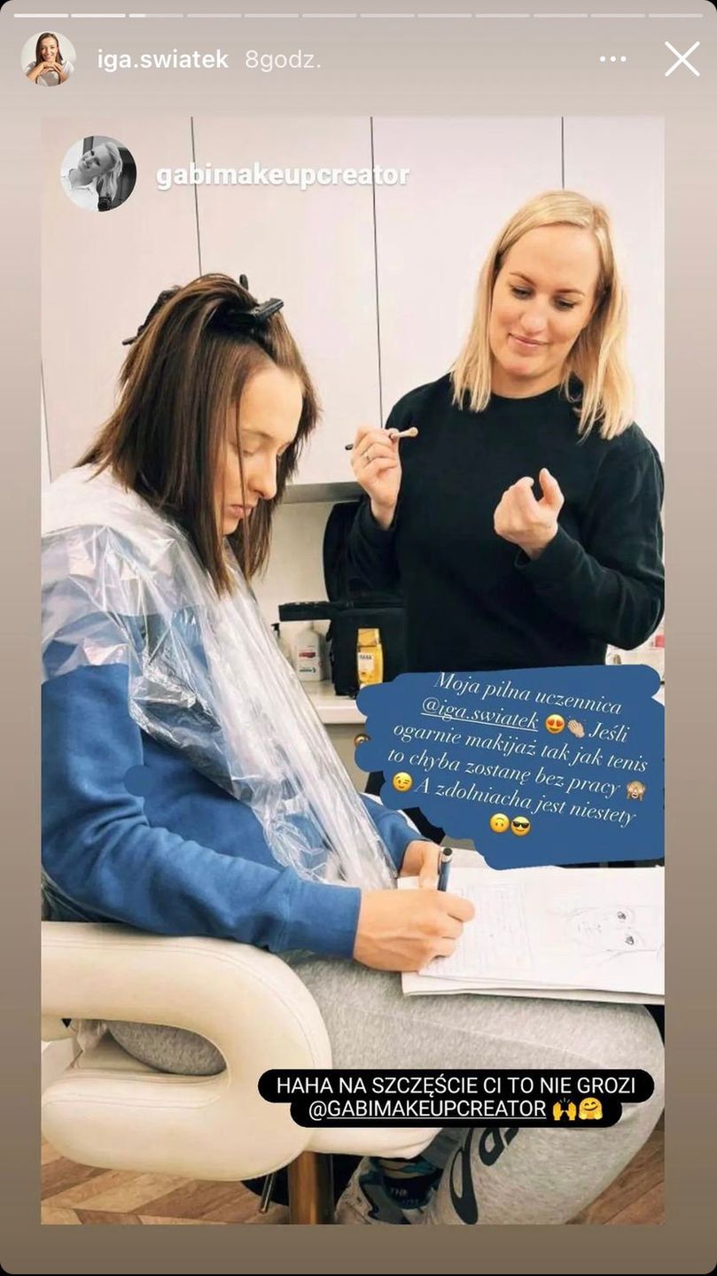Iga Świątek (insta story, screen)