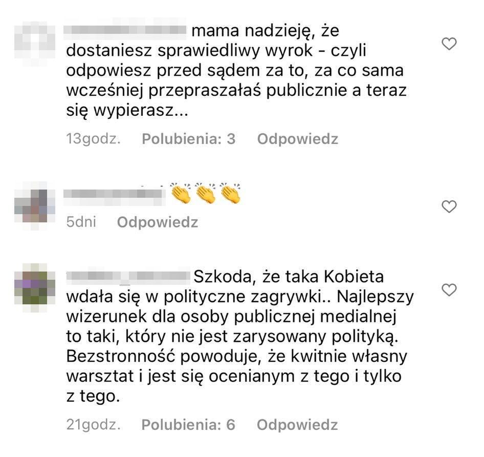 Komentarze po postawieniu zarzutów Barbarze Kurdej-Szatan