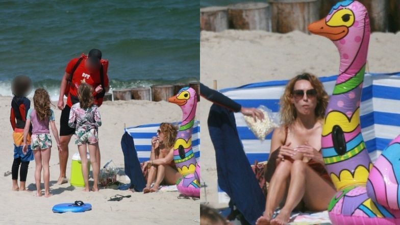 Anna Kalczyńska na plaży w Chałupach
