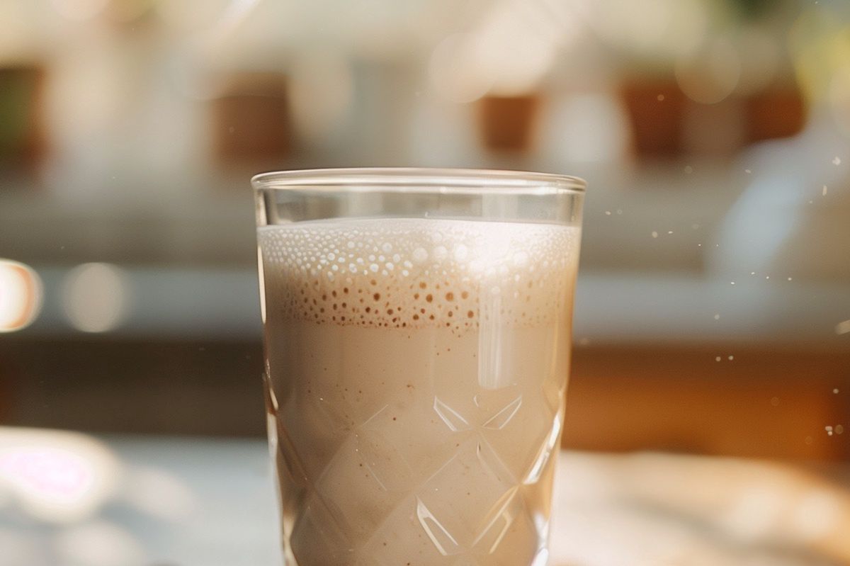 Almond milk in a glass