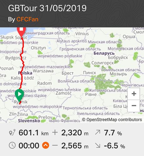 Trasa wyprawy nad Bałtyk