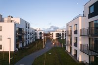blok, budynek, nowe, nieruchomosci, nowoczesne, mieszkalne, balkon, budowa, dom, architektura, apartament, okienna, fasada, dach, miejski, miasteczko, prawdziwy, mieszkaniowy, niebo