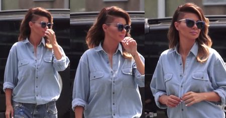 Edyta Górniak drapie się na ulicy