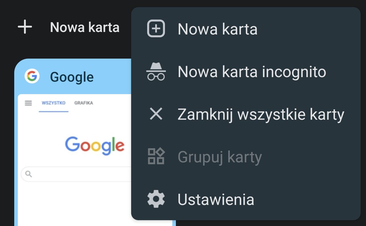 Google Chrome na Androidzie