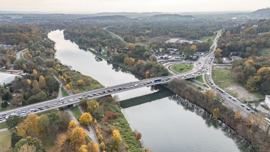 Korki na moście Zwierzynieckim, pusto na Moście Grunwaldzkim