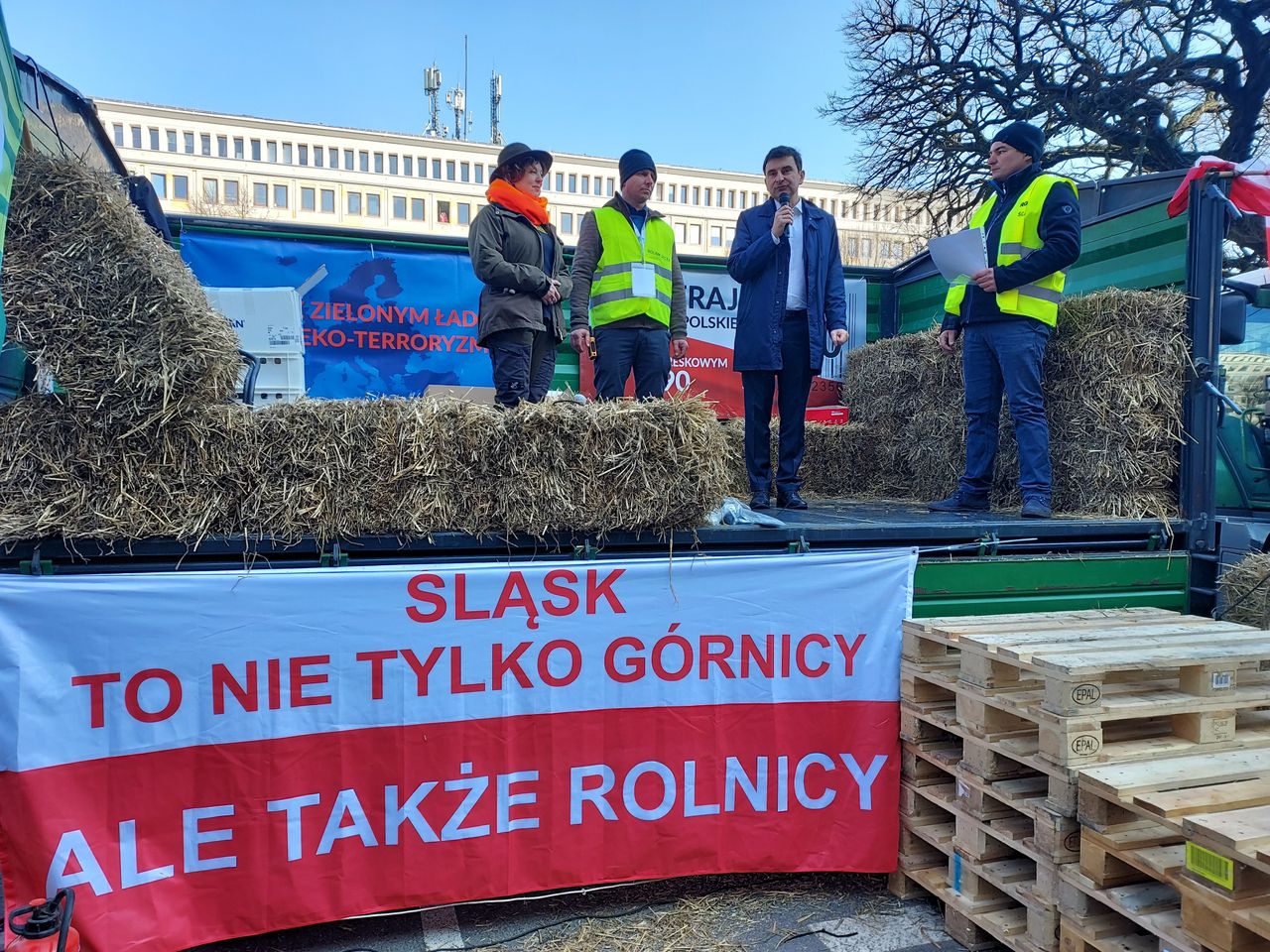 Protest rolników w Katowicach. Głos zabrał wojewoda śląski Marek Wójcik