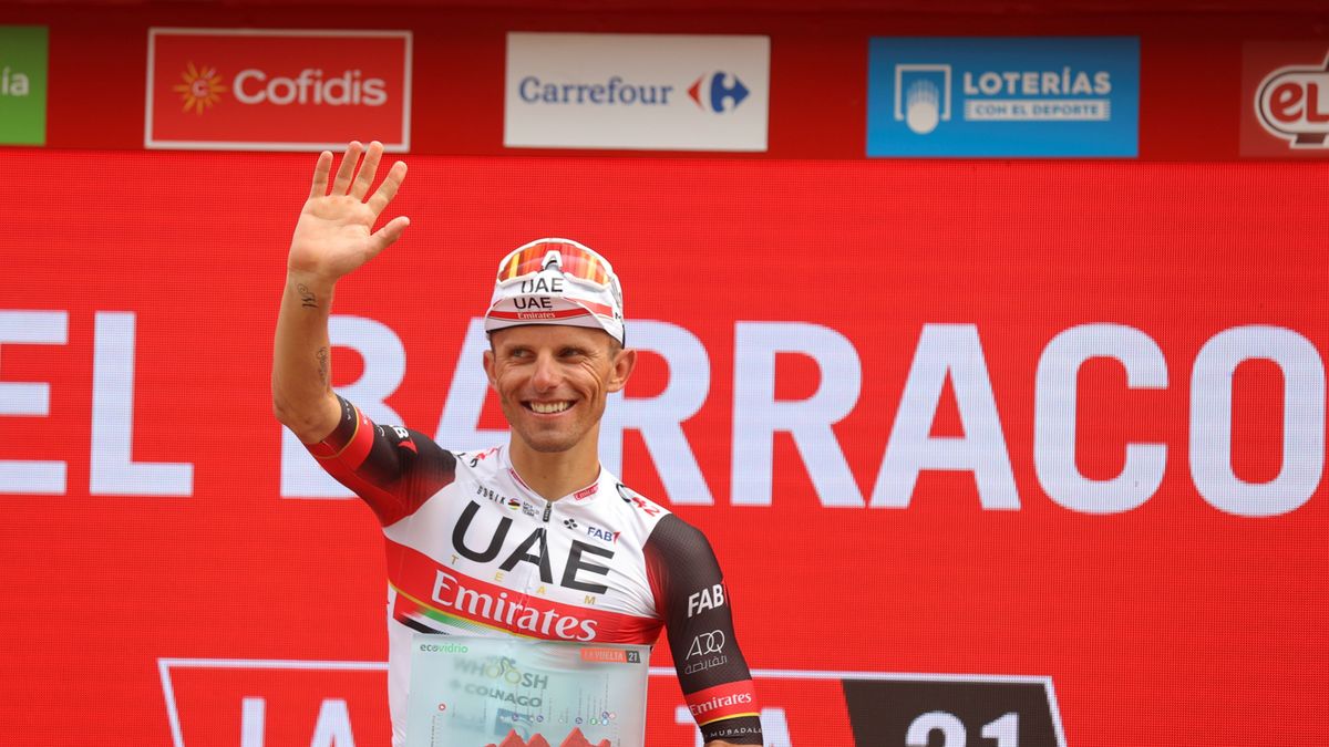 Rafał Majka po wygraniu 15 etapu Vuelta a Espana