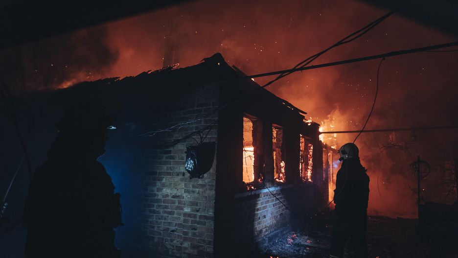 Ogień w ukraińskiej wsi