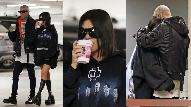 Kourtney Kardashian mizia się z Travisem Barkerem na parkingu