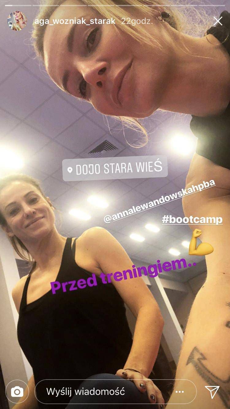 Agnieszka Woźniak-Starak bez makijażu na zimowym obozie Anny Lewandowskiej