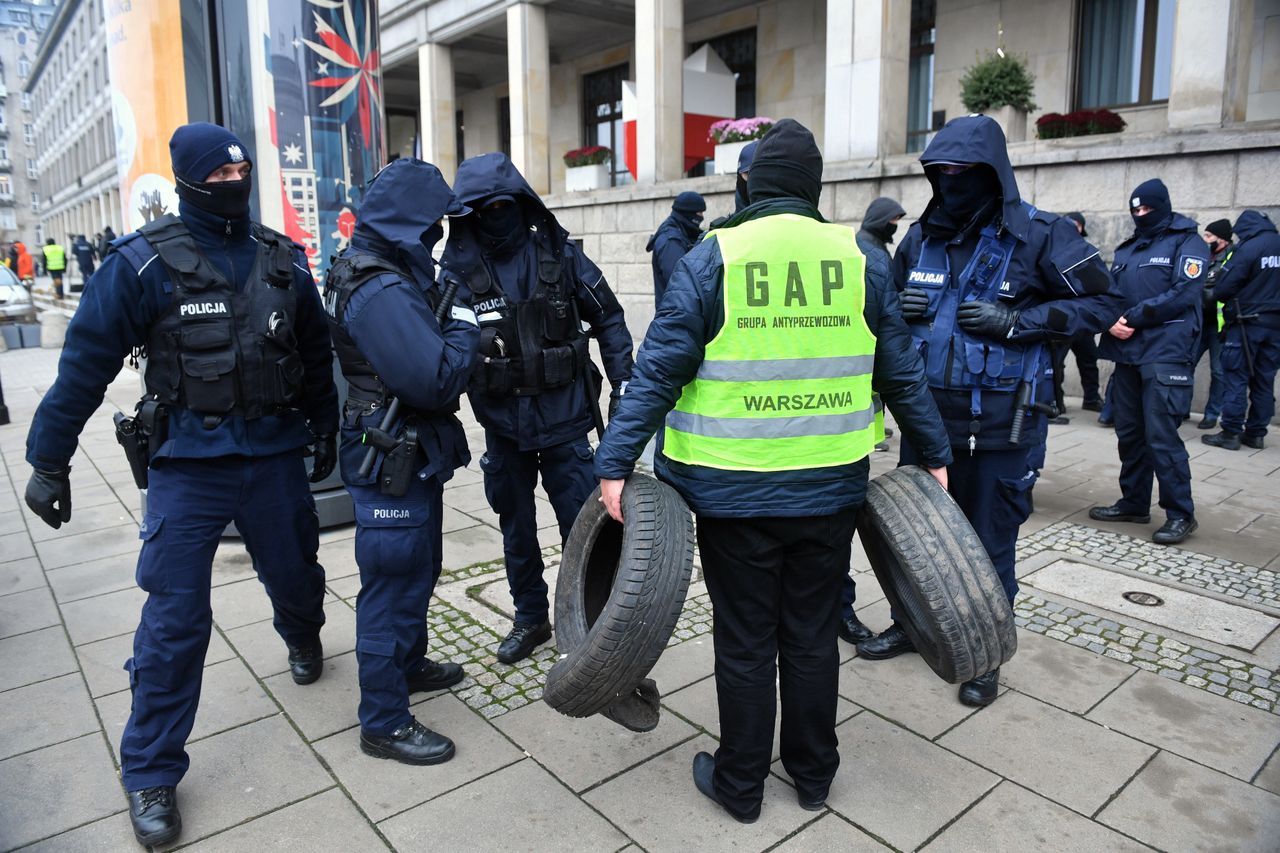 Warszawa. Protest taksówkarzy