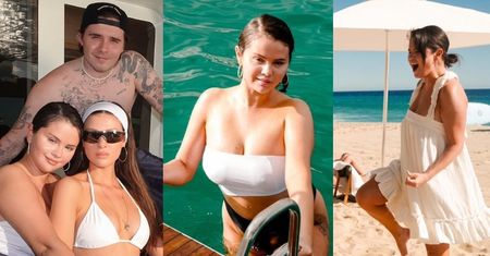 Selena Gomez wita 2023 rok na jachcie, tuląc się do Brooklyna Beckhama i Nicoli Peltz (ZDJĘCIA)