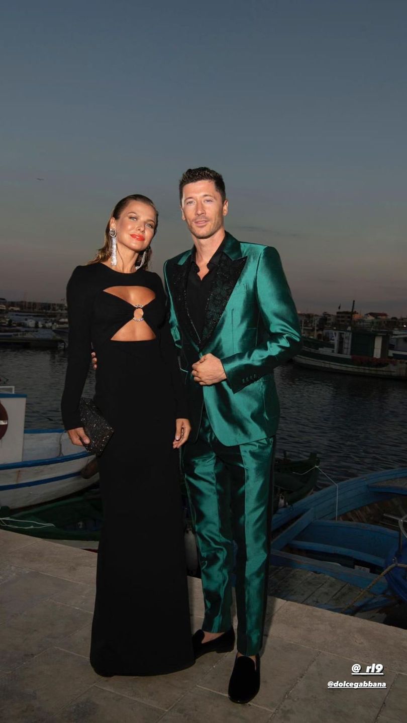 Anna Lewandowska i Robert Lewandowski na pokazie Dolce&Gabbana na Sycylii