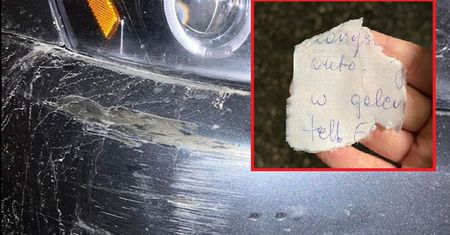 Zarysowano mu auto. To znalazł właściciel za wycieraczką