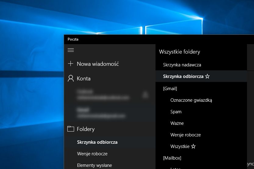Poczta w Windows 10 teraz w ciemnej kompozycji i z obsługą S/MIME