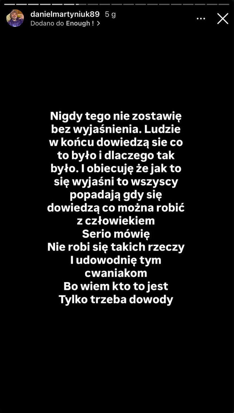 Nocne wpisy Daniela Martyniuka