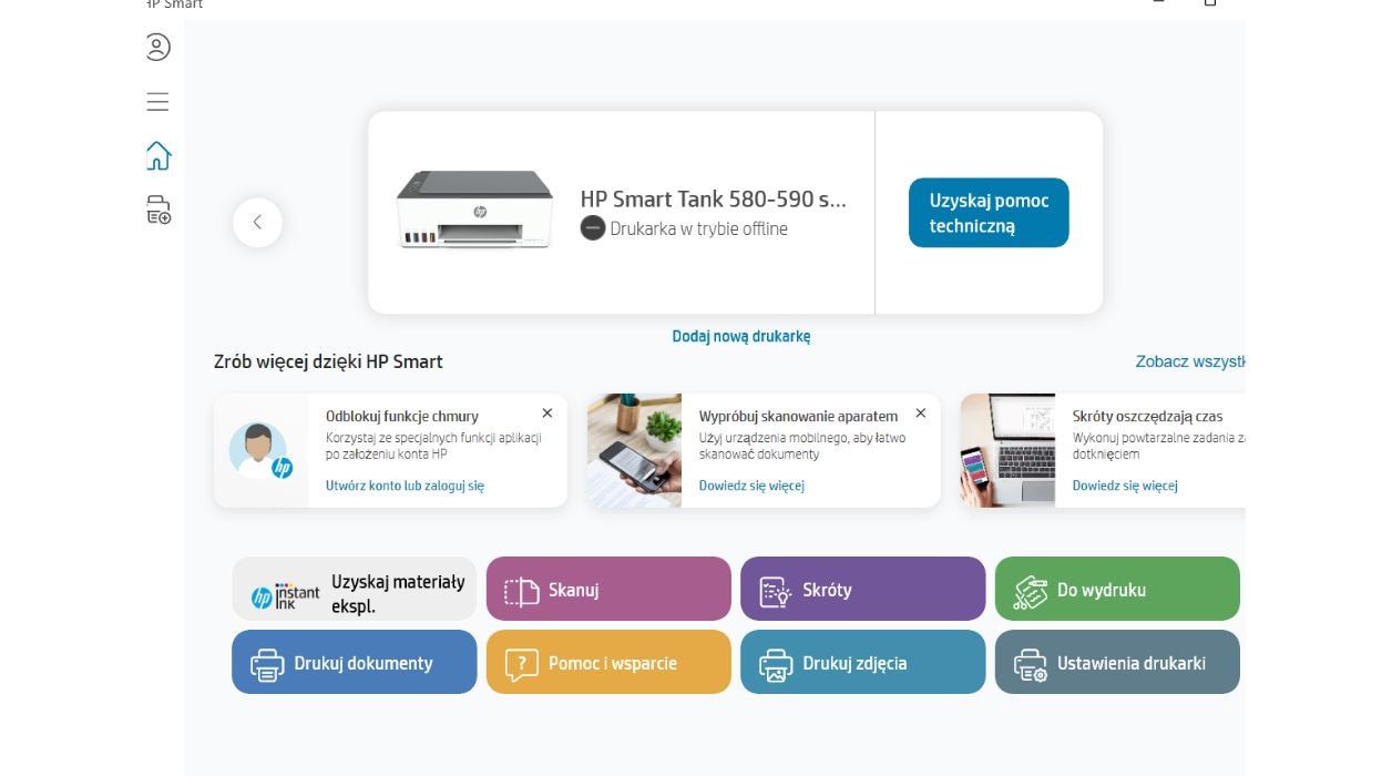 HP Smart Tank 580 konfiguracja pc