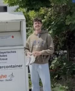 Włożył buty z GPS-em do kontenera Czerwonego Krzyża. Zaskakujący finał