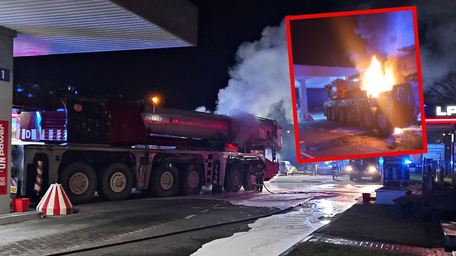 Pożar na stacji paliw
