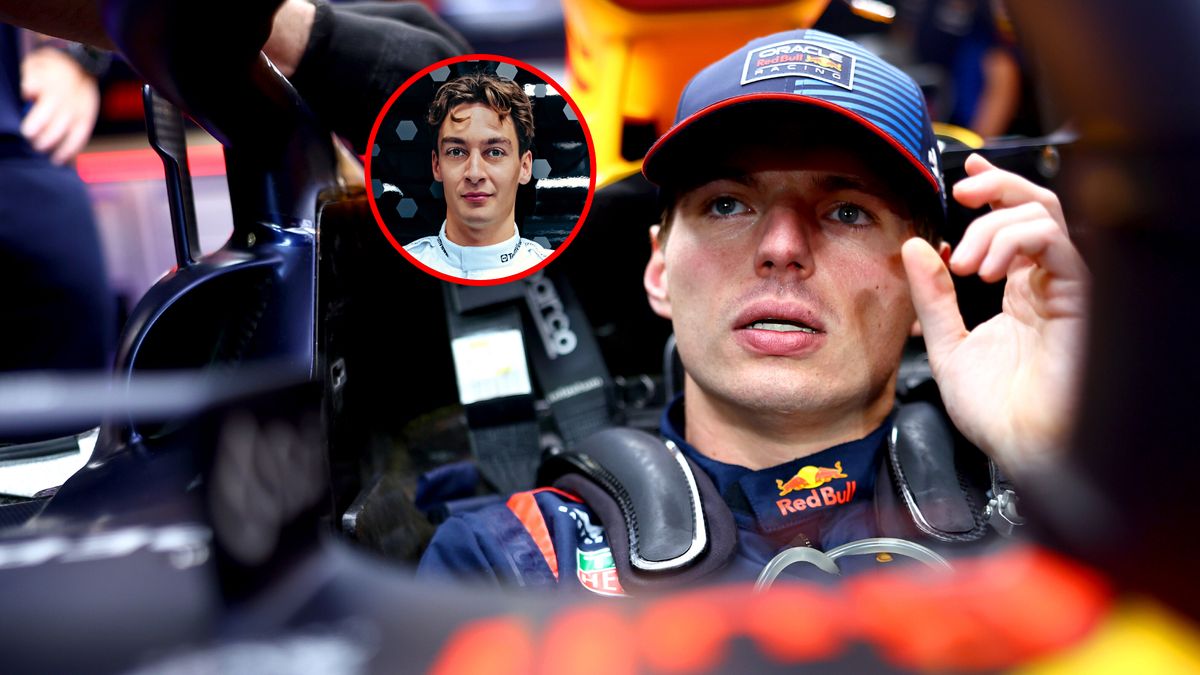 Materiały prasowe / Red Bull / Mercedes / Na zdjęciu: Max Verstappen, w kółku George Russell