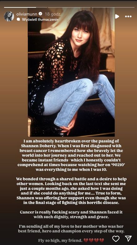 Gwiazdy żegnają zmarłą Shannen Doherty