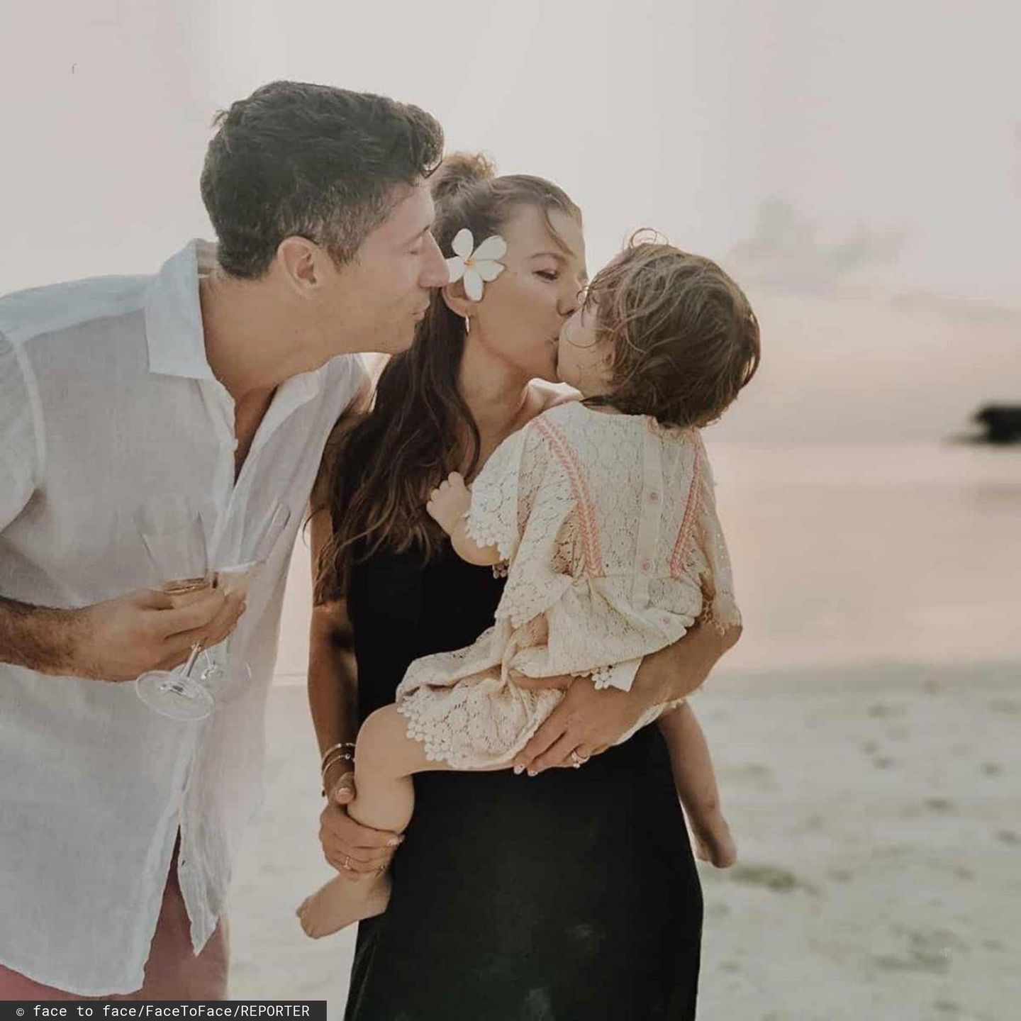 Rober Lewandowski z rodziną