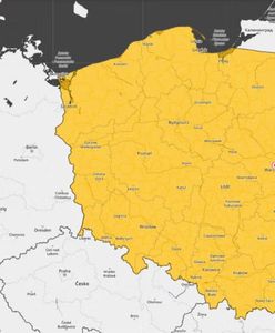 Cała Polska na żółto. Mapa ostrzeżeń IMGW