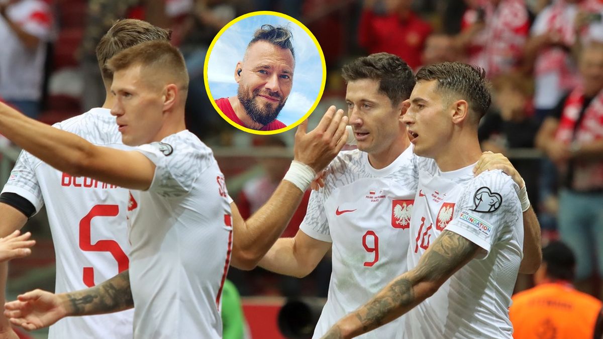 Na zdjęciu piłkarze reprezentacji Polski. W ramce Krzysztof Stanowski