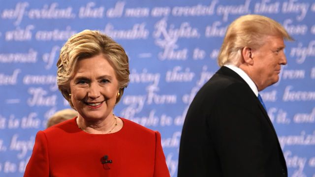 Hillary Clinton i Donald Trump po pierwsze debacie
