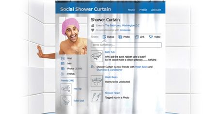 Social Shower Curtain - zasłona prysznicowa dla fanów facebooka