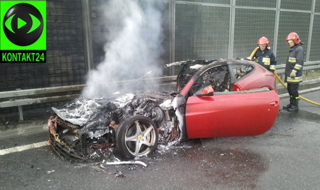 Ferrari FF spłonęło na przedpolach Krakowa