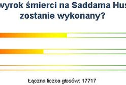 Ponad połowa Internautów sądzi, że wyrok śmierć na Husajnie zostanie wykonany