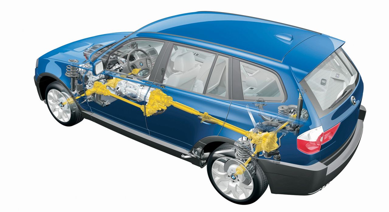 Napęd xDrive w BMW X3 tylko z pozoru ma klasyczną konstrukcję. Nie zastosowano tu tradycyjnego międzyosiowego mechanizmu róznicowego.