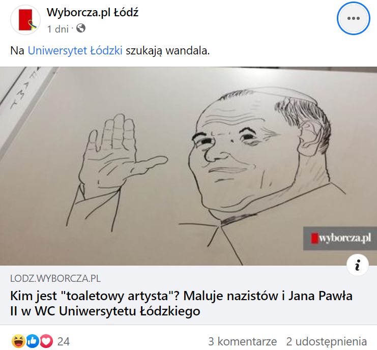 Toaletowy malarz na Uniwersytecie Łódzkim