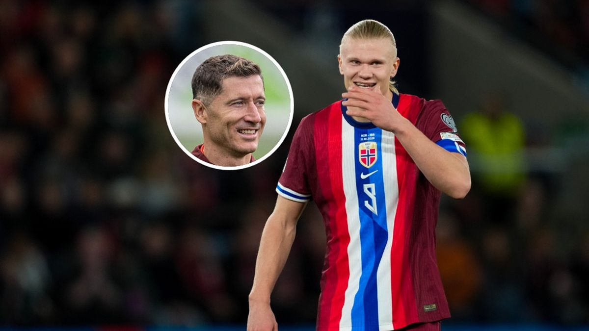   / PAP/EPA/Fredrik Varfjell i Sebastian Frej/Getty Images / Na zdjęciu: Erling Haaland i Robert Lewandowski (w kółeczku)
