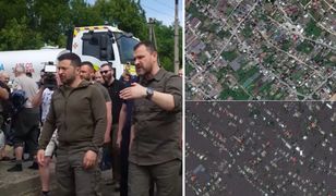 Zełenski znów ze łzami w oczach. Prezydent Ukrainy na miejscu tragedii