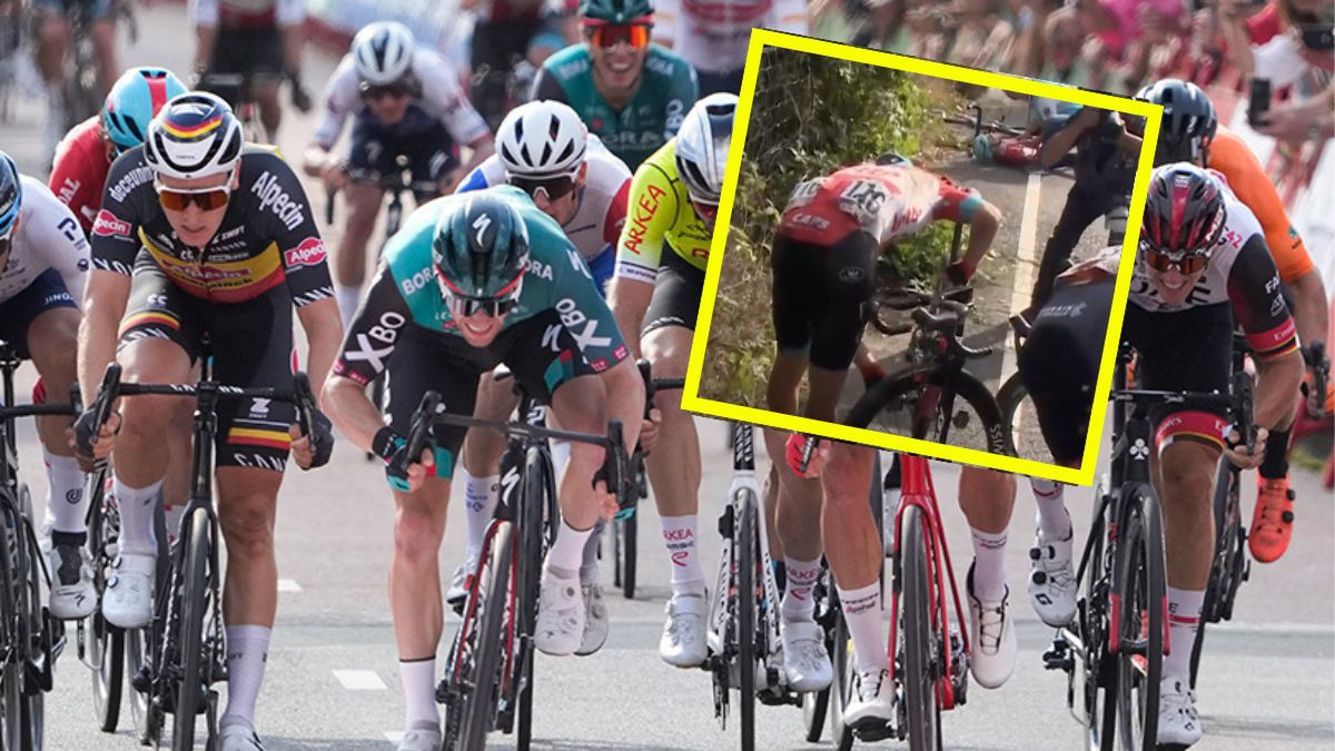 Zdjęcie okładkowe artykułu: Twitter / Kamil Małecki ucierpiał podczas 2. etapu Vuelta a Espana