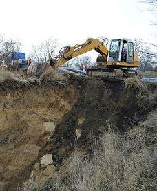 Kilkunastometrowe osuwisko w Szczecinie