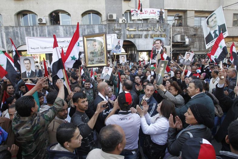 Prorządowe demonstracje w Damaszku