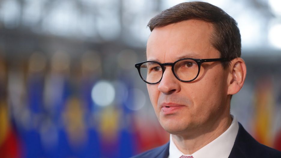Polish Prime Minister Mateusz Morawiecki arrives at the second day of an European summit on Ukraine at the European Council in Brussels, Belgium, 25 March 2022. Head of states will continue discussions on how best to support Ukraine in these dramatic circumstances. EPA/STEPHANIE LECOCQ Dostawca: PAP/EPA.