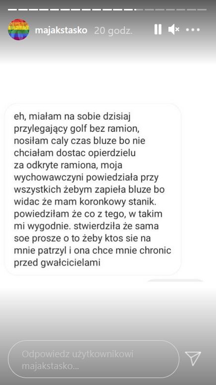 Screen z Instagrama Mai Staśko